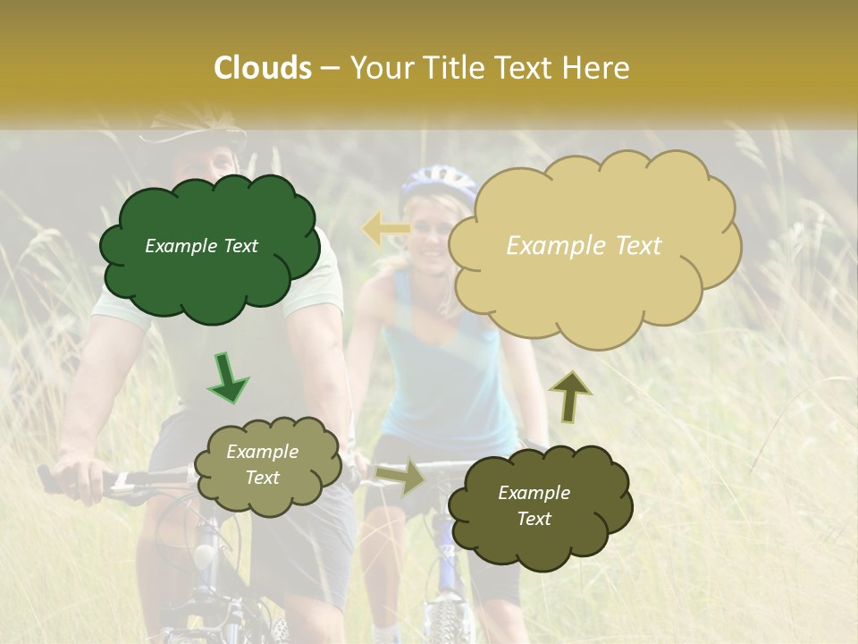 Girl And Boy On Bicycles PowerPoint Template