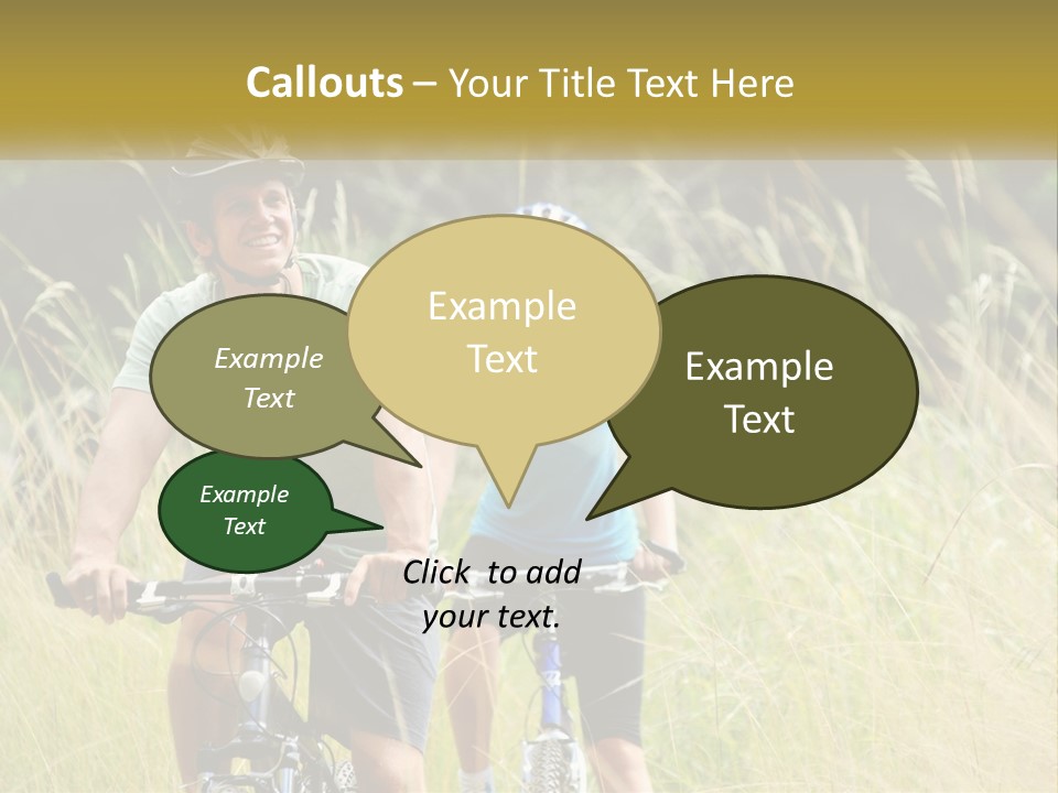 Girl And Boy On Bicycles PowerPoint Template