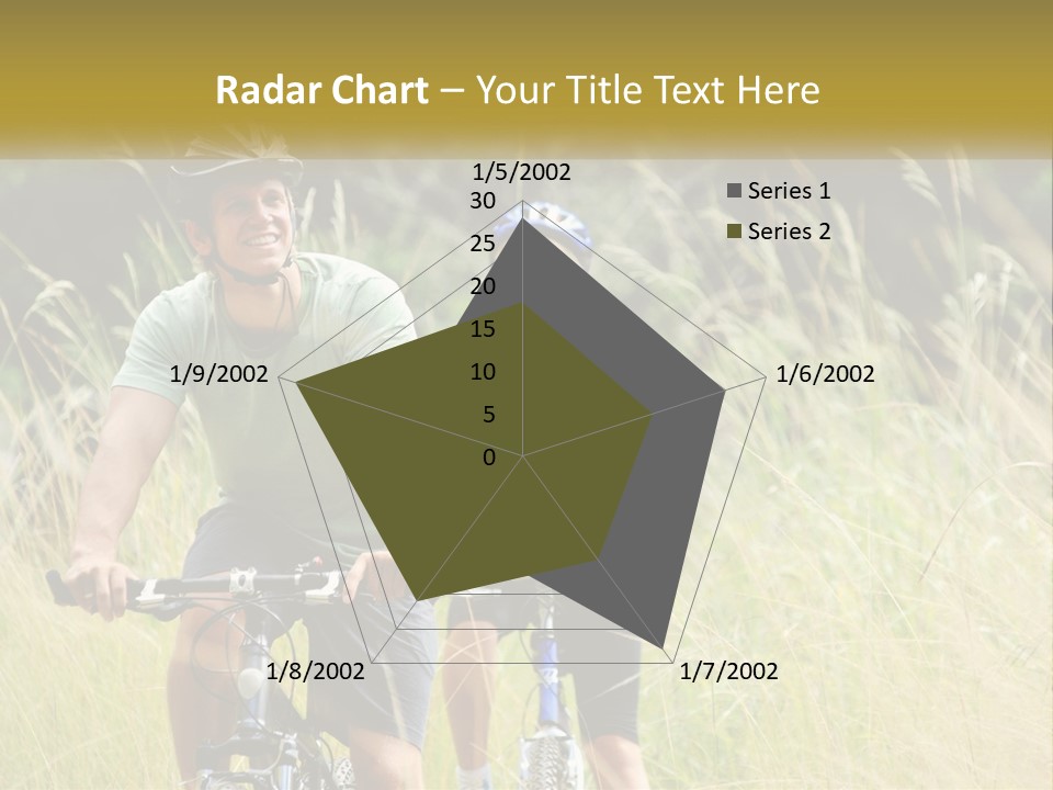 Girl And Boy On Bicycles PowerPoint Template