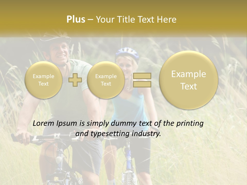 Girl And Boy On Bicycles PowerPoint Template