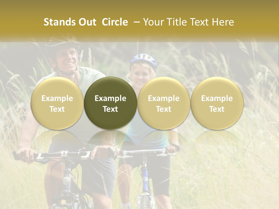 Girl And Boy On Bicycles PowerPoint Template