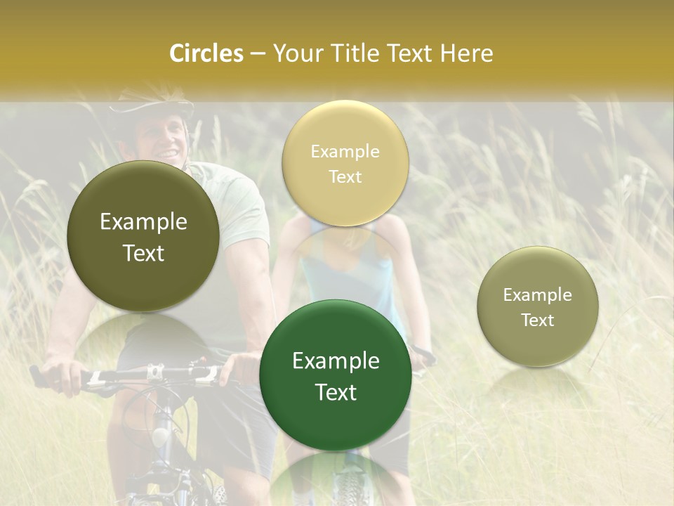 Girl And Boy On Bicycles PowerPoint Template