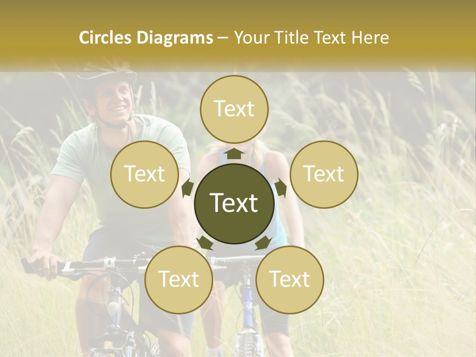 Girl And Boy On Bicycles PowerPoint Template