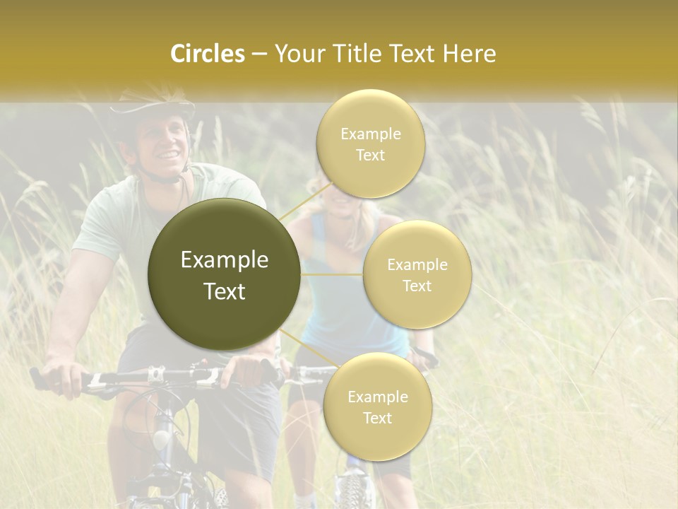 Girl And Boy On Bicycles PowerPoint Template