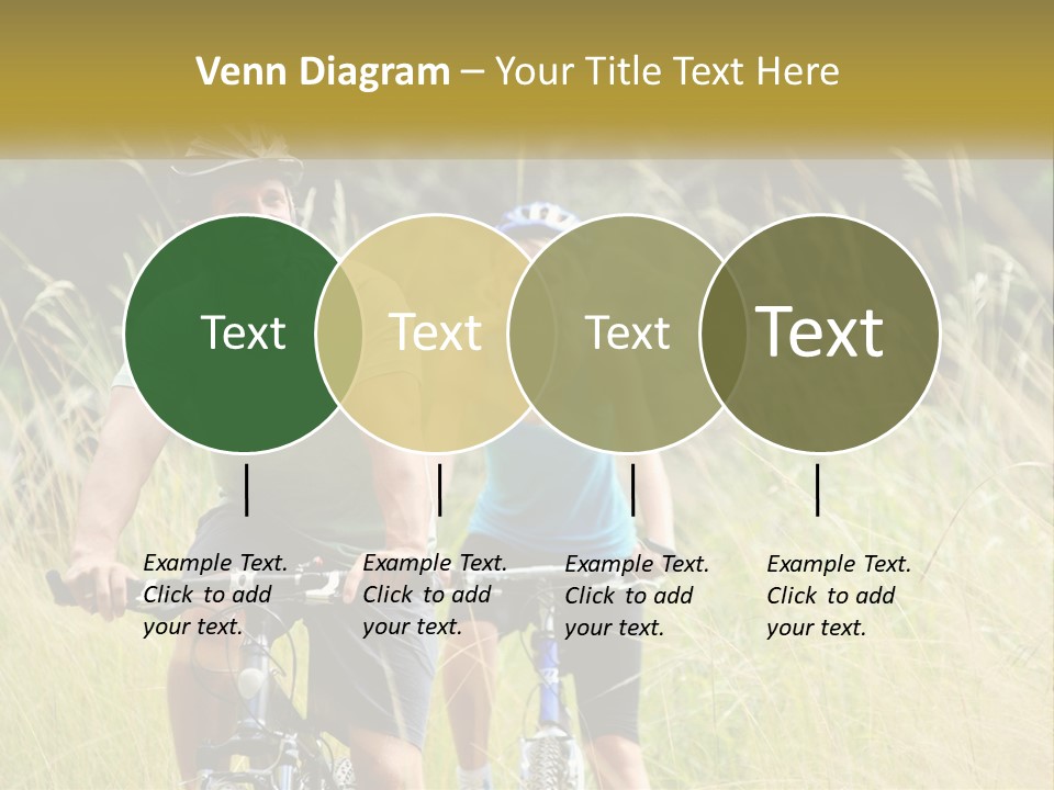 Girl And Boy On Bicycles PowerPoint Template