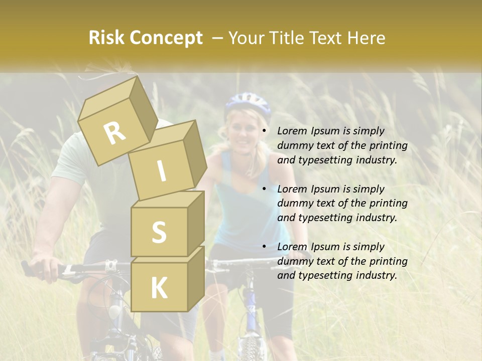 Girl And Boy On Bicycles PowerPoint Template