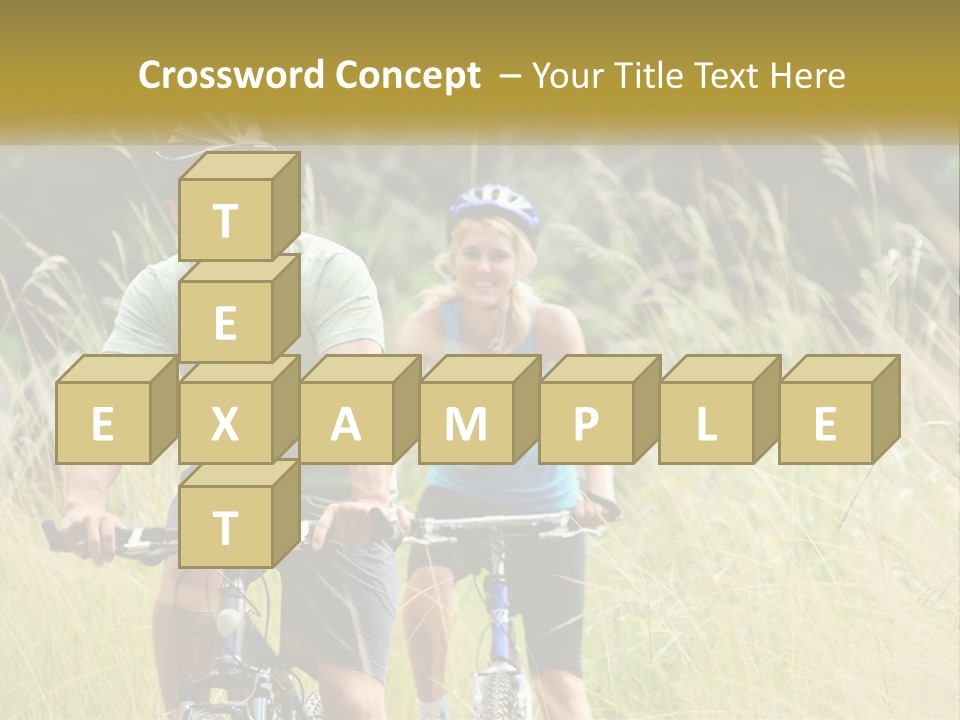 Girl And Boy On Bicycles PowerPoint Template