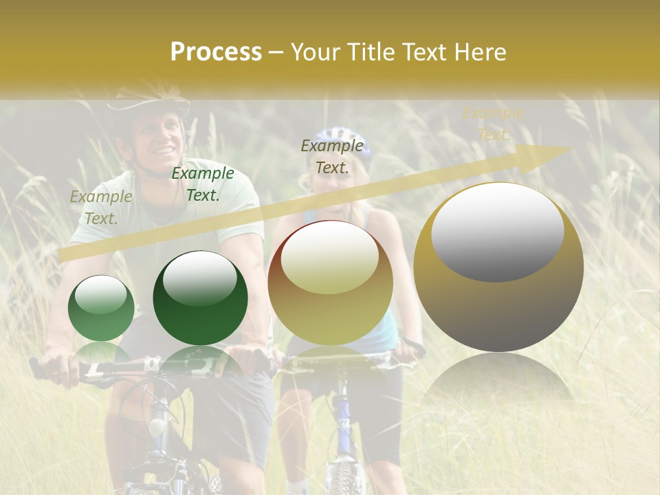 Girl And Boy On Bicycles PowerPoint Template