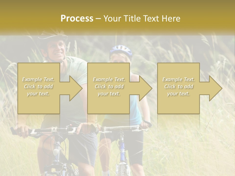 Girl And Boy On Bicycles PowerPoint Template