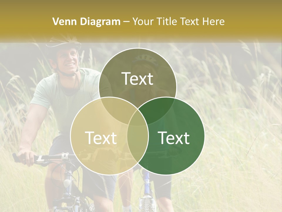 Girl And Boy On Bicycles PowerPoint Template