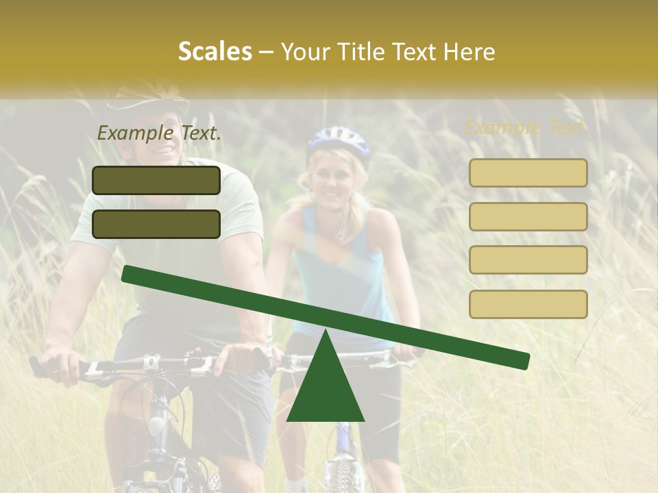 Girl And Boy On Bicycles PowerPoint Template