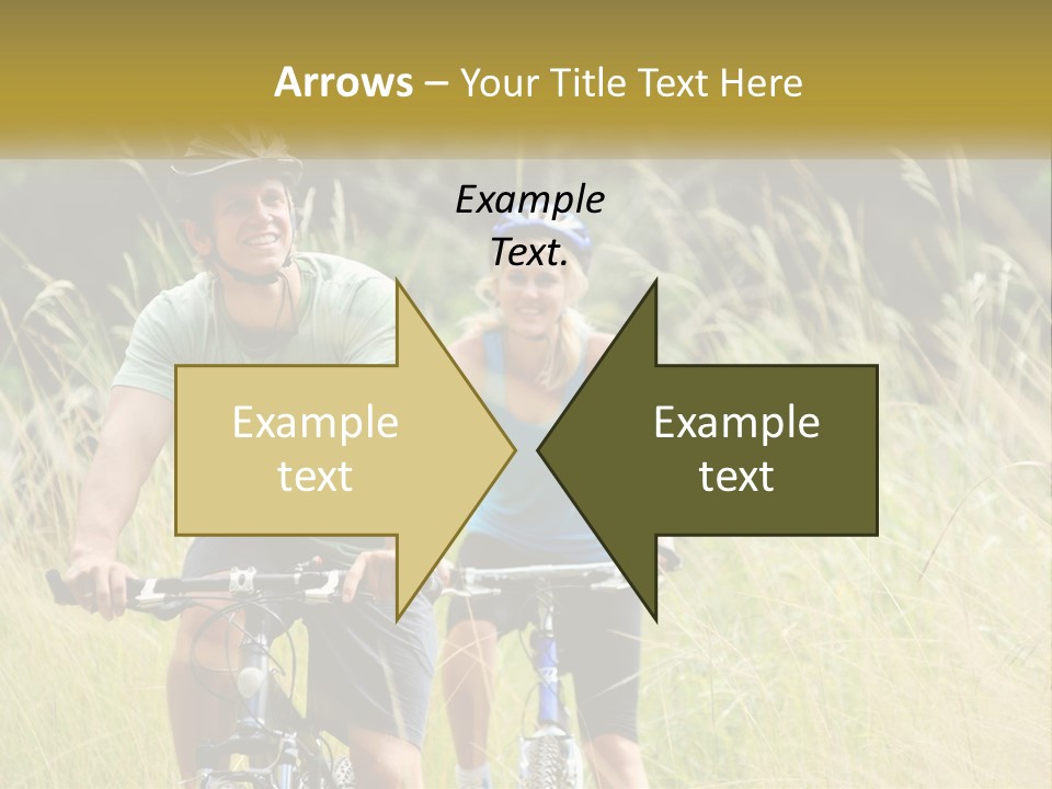 Girl And Boy On Bicycles PowerPoint Template