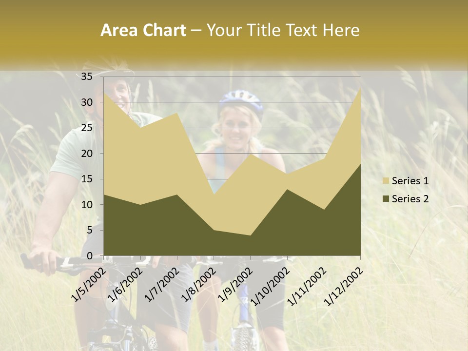 Girl And Boy On Bicycles PowerPoint Template