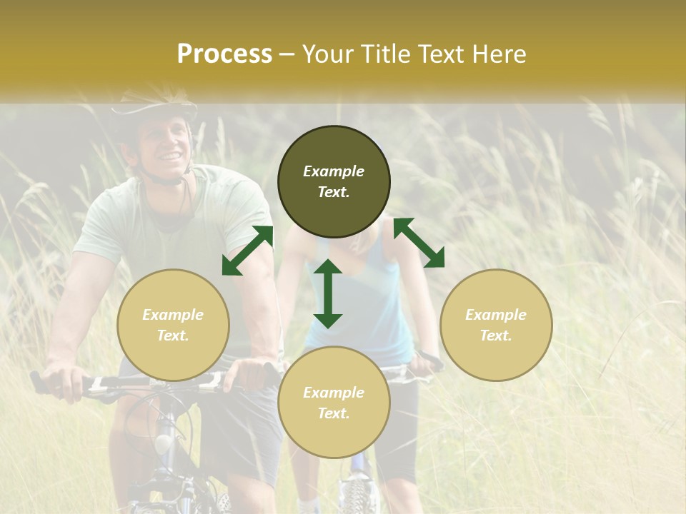 Girl And Boy On Bicycles PowerPoint Template