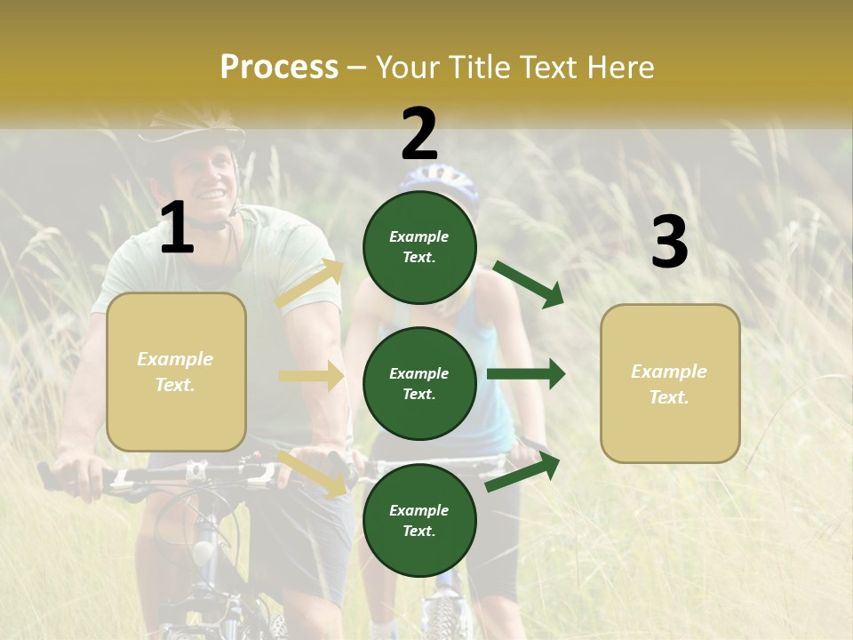 Girl And Boy On Bicycles PowerPoint Template