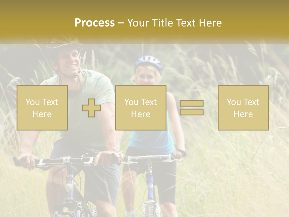 Girl And Boy On Bicycles PowerPoint Template