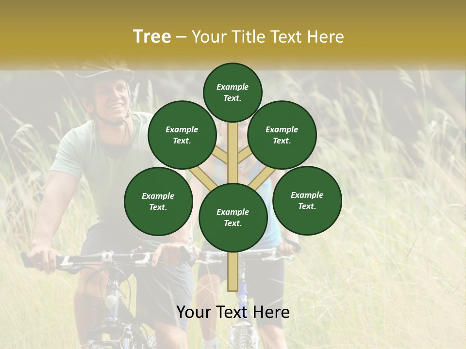 Girl And Boy On Bicycles PowerPoint Template