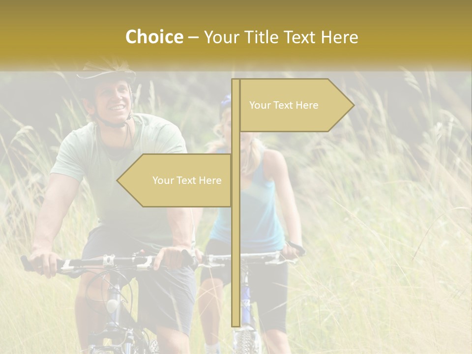 Girl And Boy On Bicycles PowerPoint Template