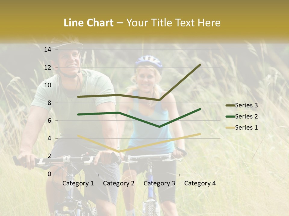 Girl And Boy On Bicycles PowerPoint Template