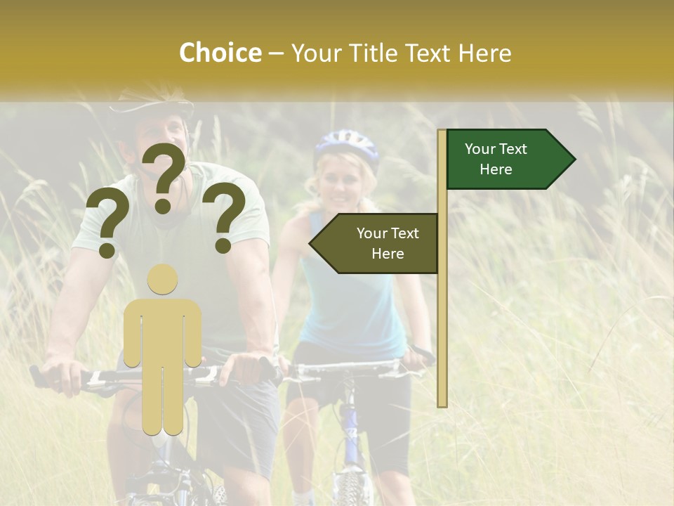 Girl And Boy On Bicycles PowerPoint Template