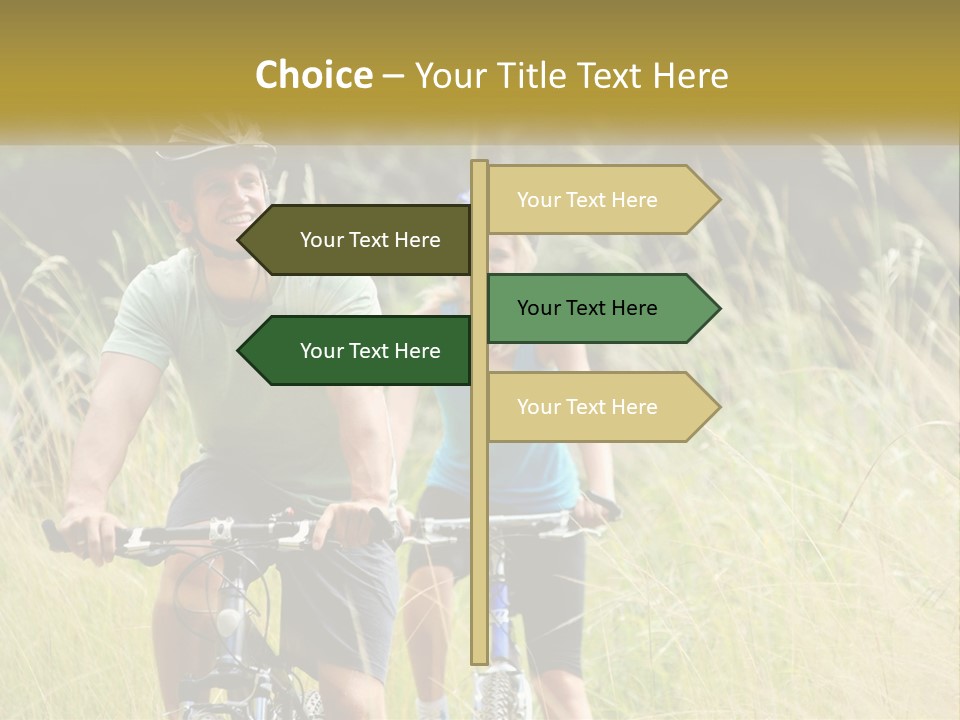 Girl And Boy On Bicycles PowerPoint Template