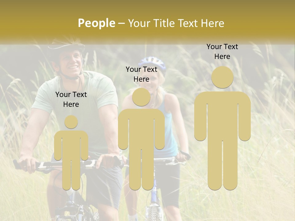 Girl And Boy On Bicycles PowerPoint Template