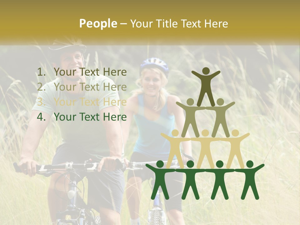Girl And Boy On Bicycles PowerPoint Template