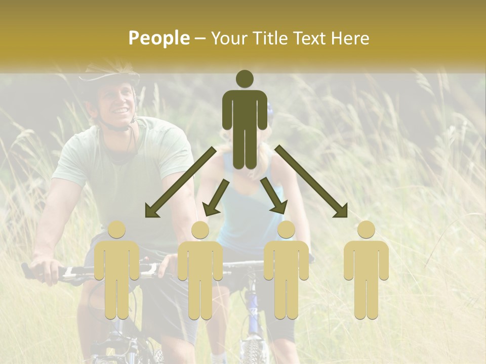 Girl And Boy On Bicycles PowerPoint Template