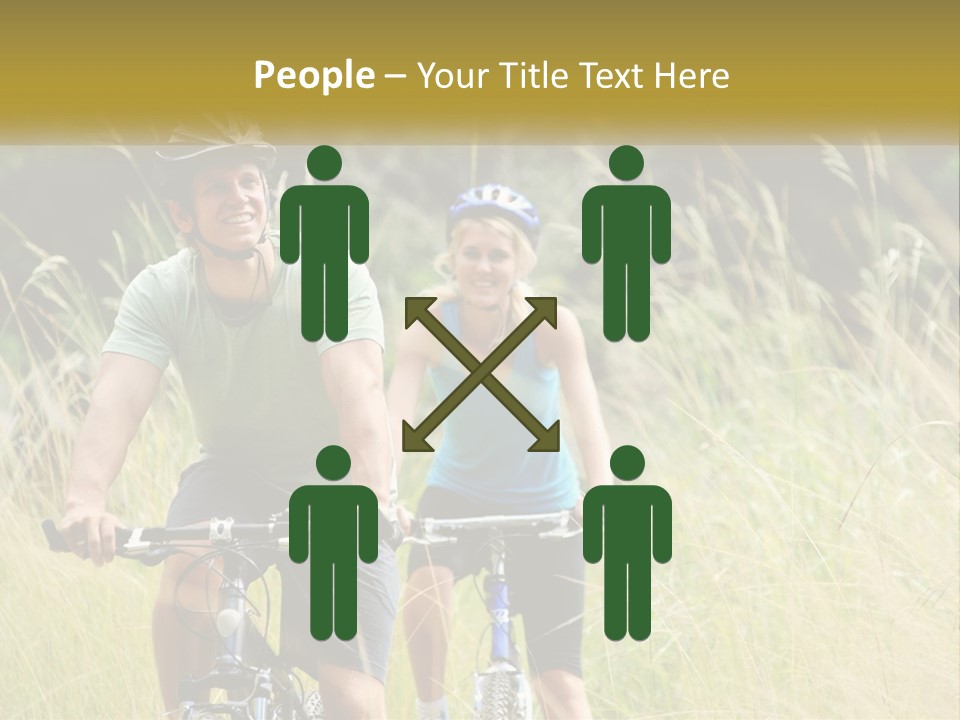Girl And Boy On Bicycles PowerPoint Template