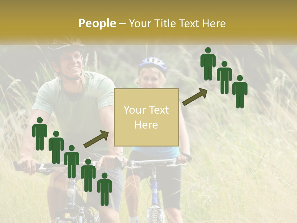 Girl And Boy On Bicycles PowerPoint Template