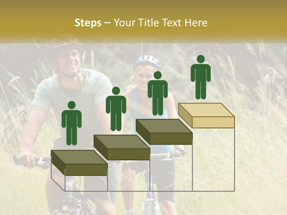 Girl And Boy On Bicycles PowerPoint Template