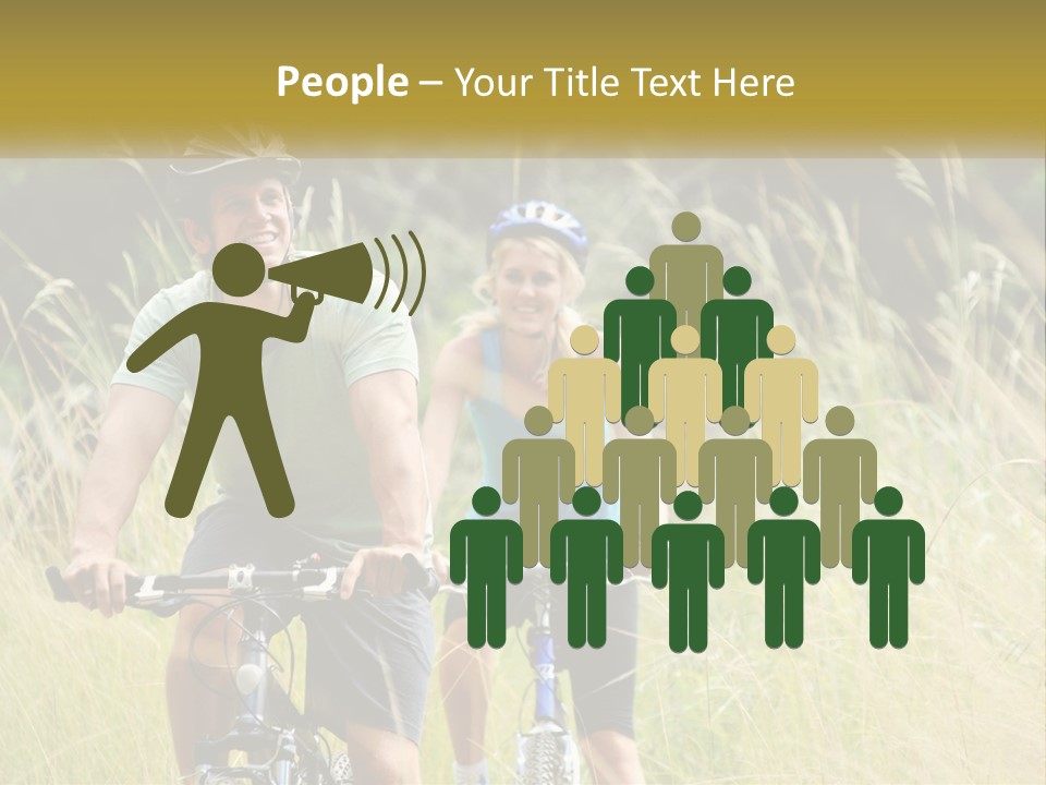 Girl And Boy On Bicycles PowerPoint Template