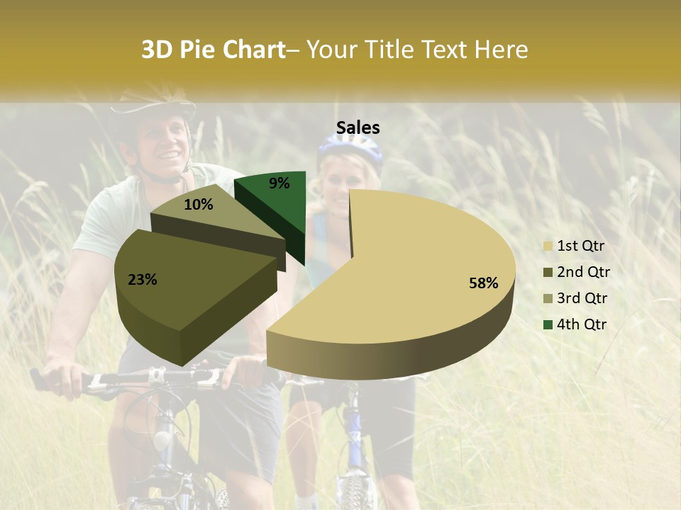 Girl And Boy On Bicycles PowerPoint Template