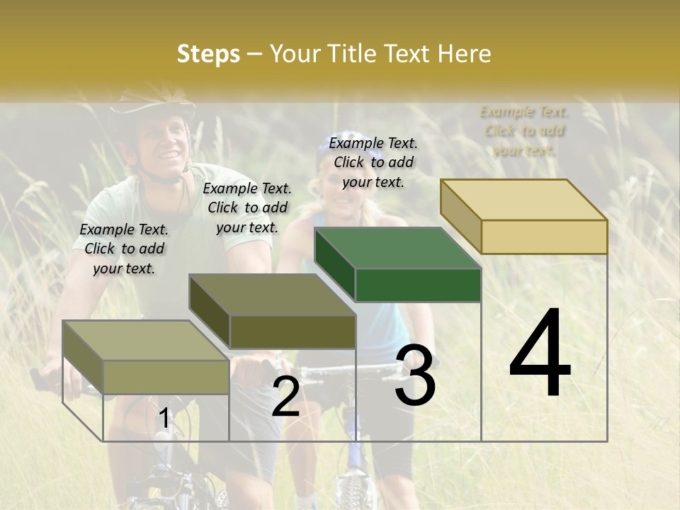 Girl And Boy On Bicycles PowerPoint Template