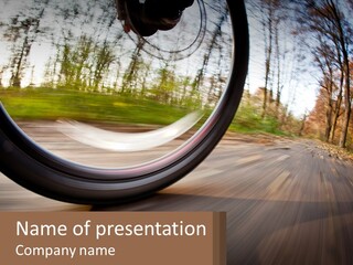 Bicycle Wheel At Speed PowerPoint Template