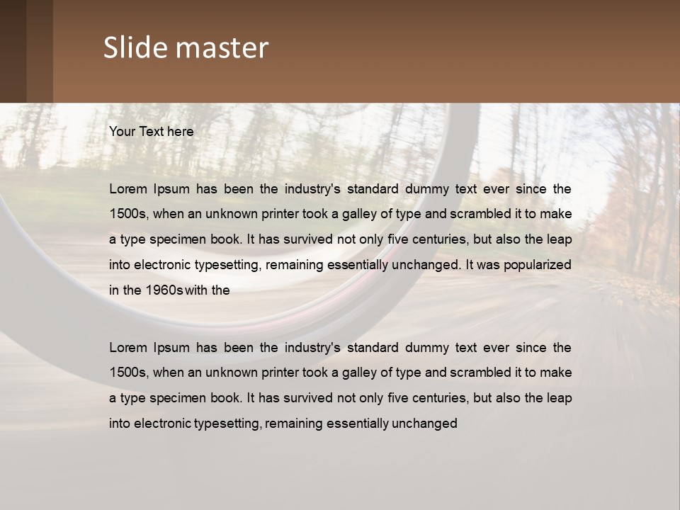 Bicycle Wheel At Speed PowerPoint Template