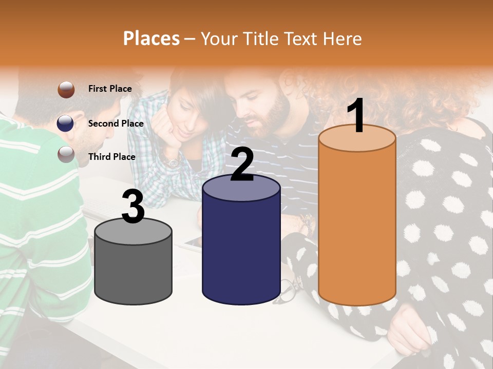 Friends At The Tablet PowerPoint Template