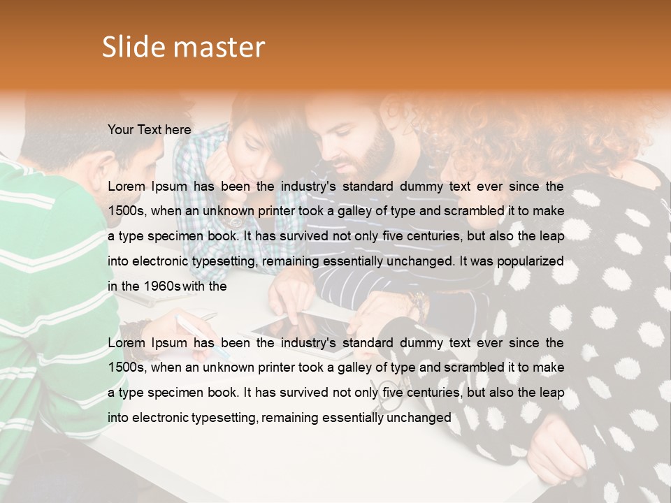 Friends At The Tablet PowerPoint Template
