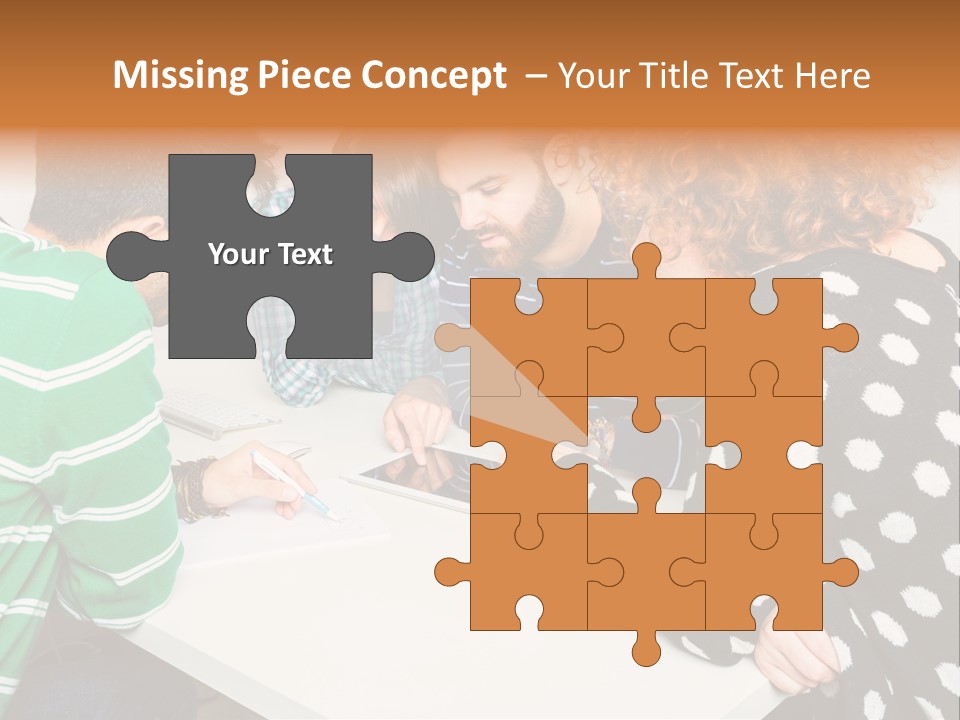 Friends At The Tablet PowerPoint Template