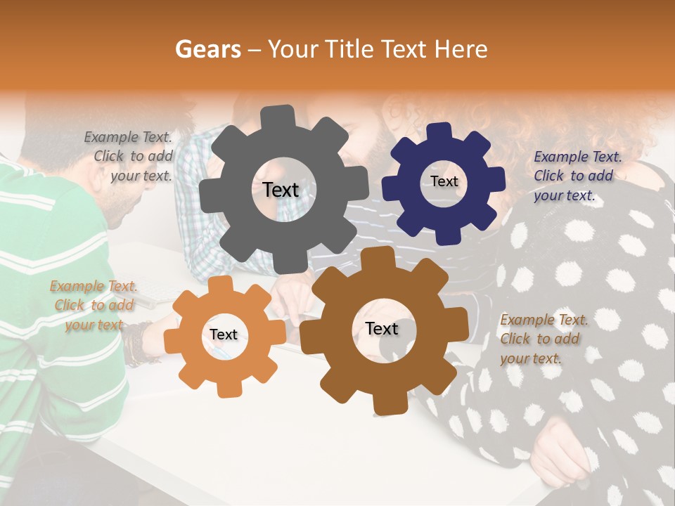 Friends At The Tablet PowerPoint Template