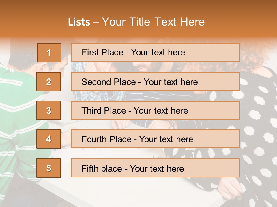 Friends At The Tablet PowerPoint Template