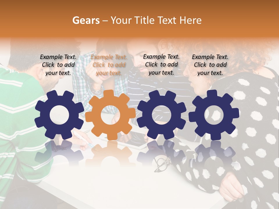 Friends At The Tablet PowerPoint Template