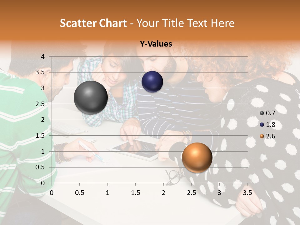 Friends At The Tablet PowerPoint Template