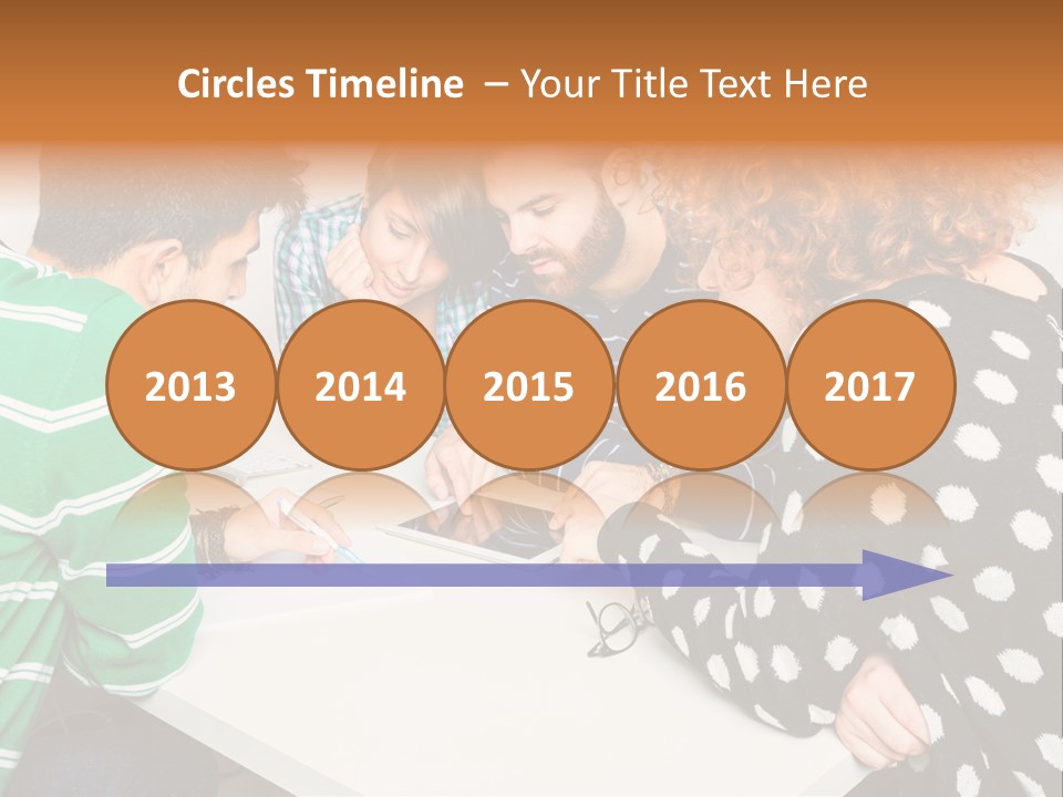Friends At The Tablet PowerPoint Template