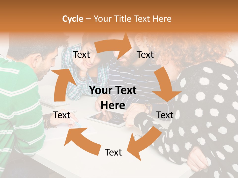 Friends At The Tablet PowerPoint Template