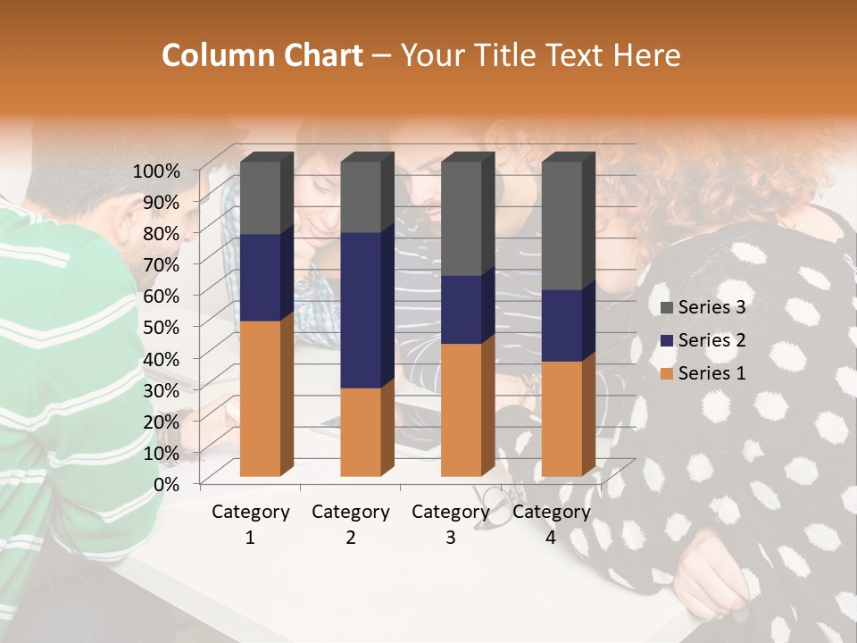 Friends At The Tablet PowerPoint Template