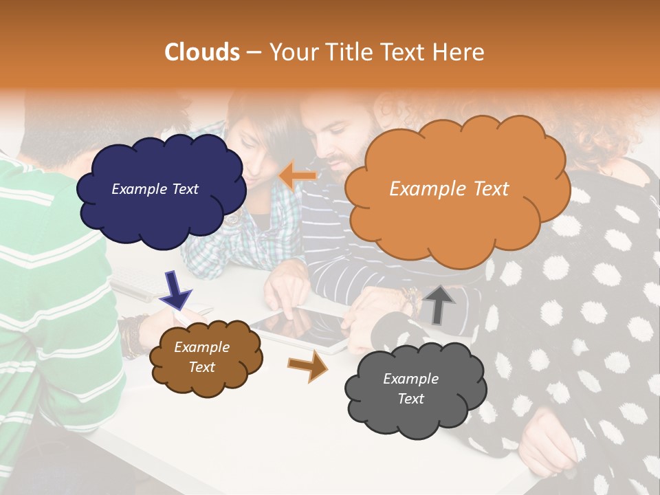 Friends At The Tablet PowerPoint Template