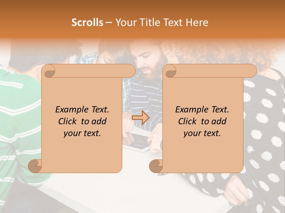 Friends At The Tablet PowerPoint Template