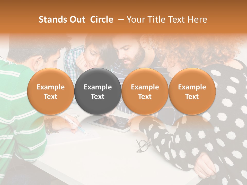 Friends At The Tablet PowerPoint Template