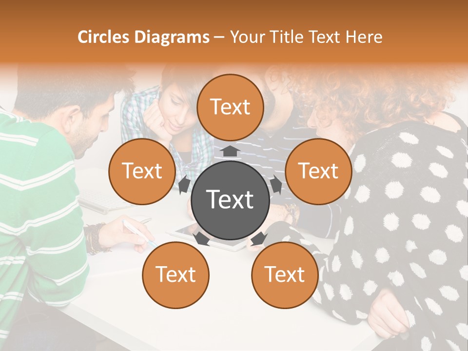 Friends At The Tablet PowerPoint Template